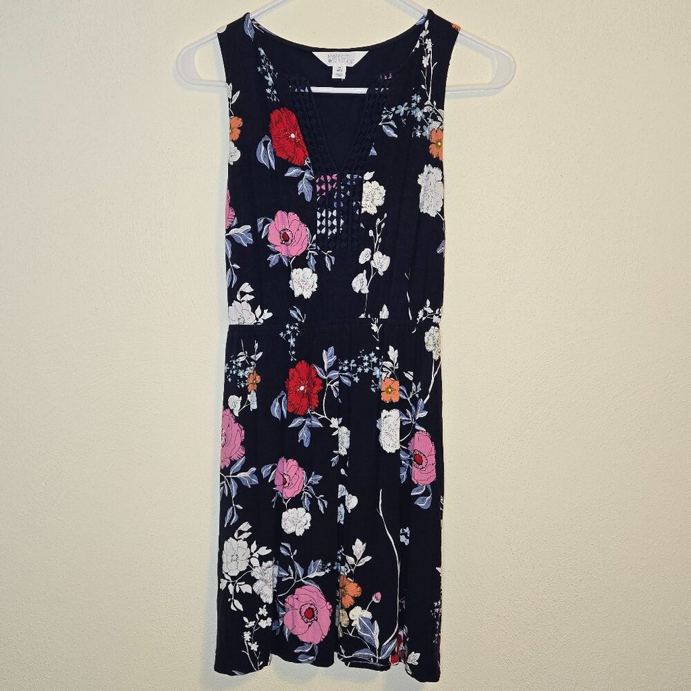 Market & Spruce Bogota Crochet Trim Dress in Navy